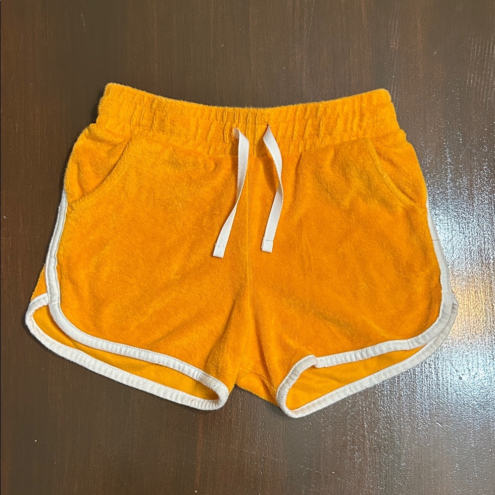 Cat & Jack Girls Bright Orange Terry Cloth Shorts size M (8)